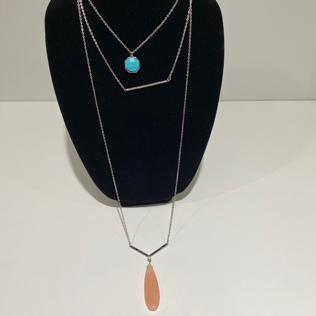 Apt 9 Necklace With 3 Strands Each With A Charm 16$